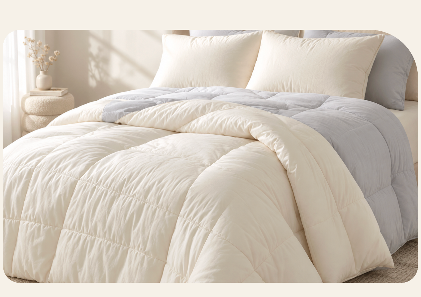 DuoComfort layered in warm ivory and cool grey
