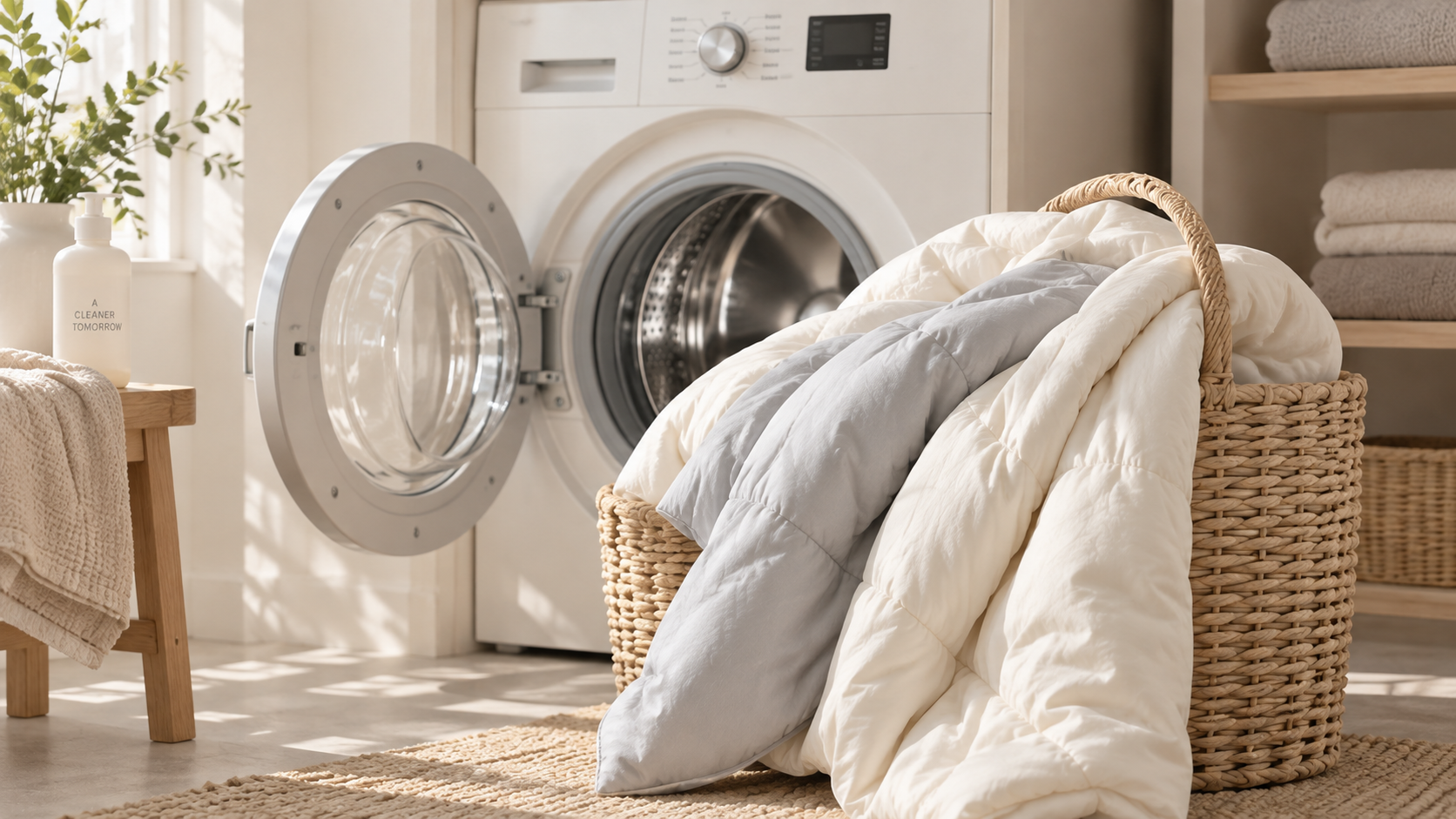 DuoComfort beside a front-load washing machine